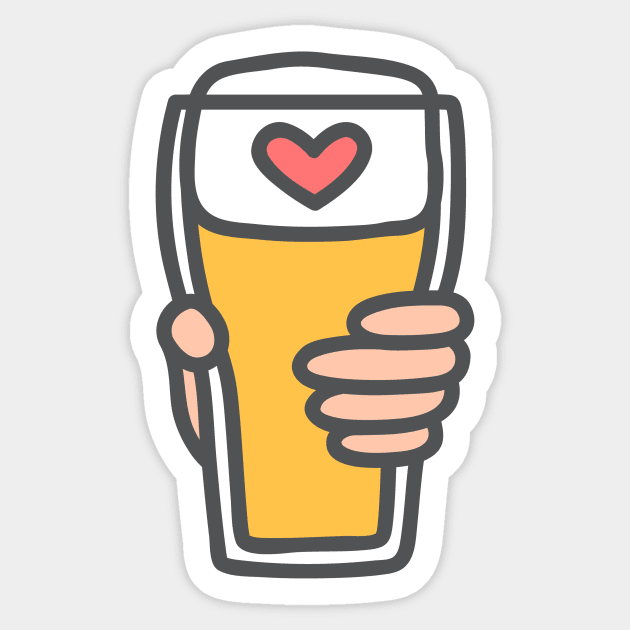 Beer Lover <3 Sticker by Ashleigh Green Studios